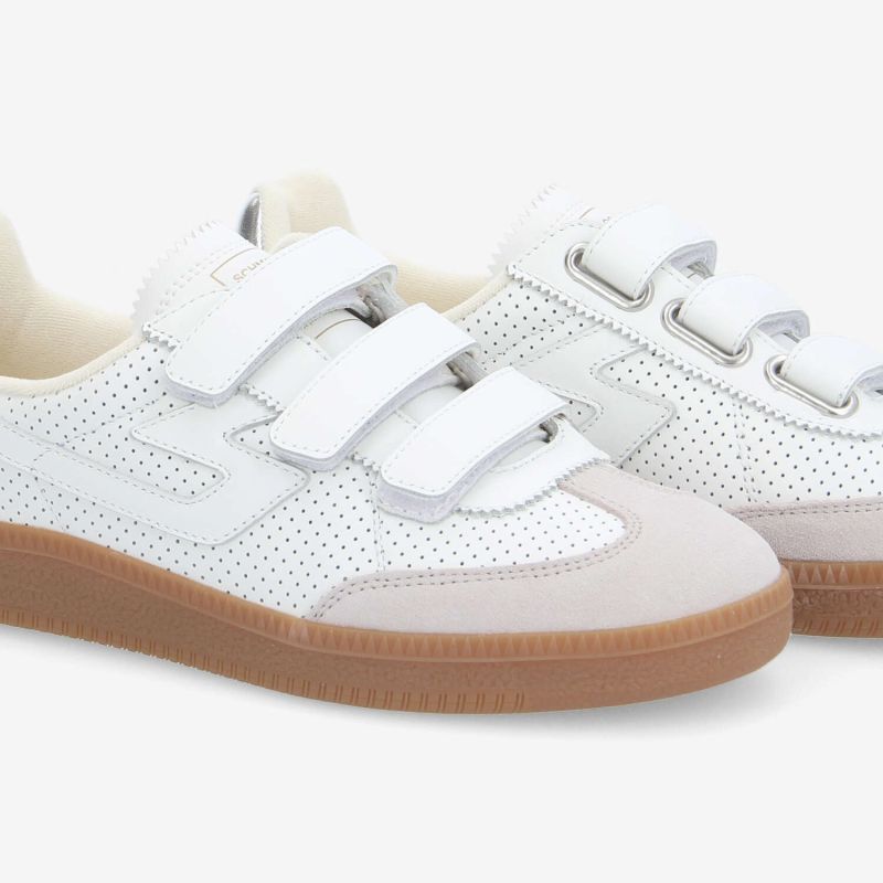 SHEFFIELD STRAPS W - PUNCH/NAP/SUEDE - WHITE/OFF WHITE